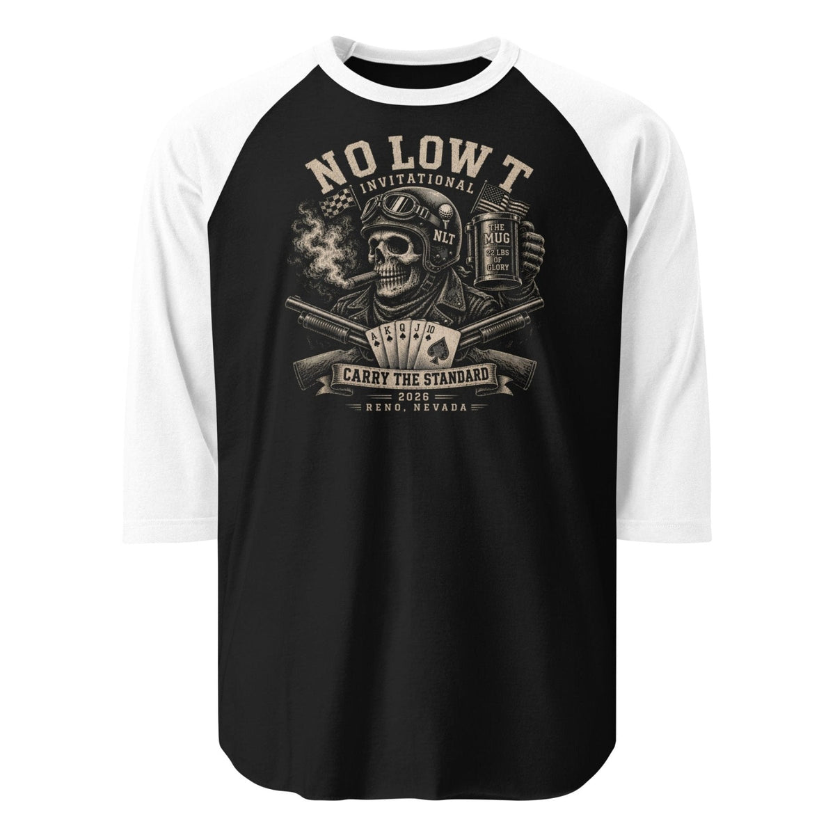 2026 NLT Three-Quarter Sleeve Tee | Design A | product mockup 1