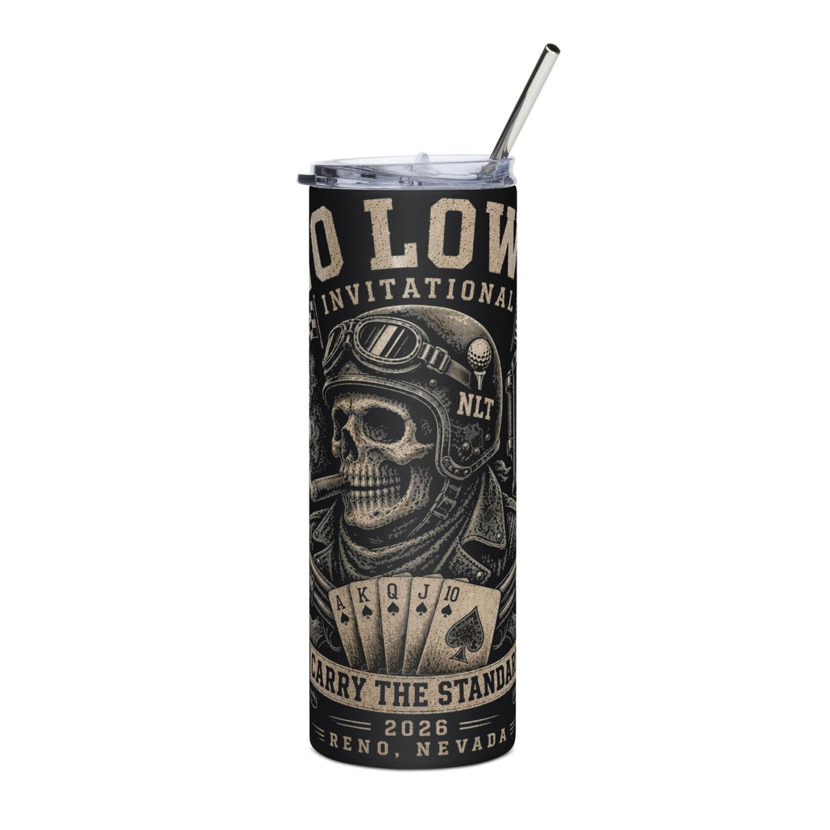 2026 NLT Stainless Steel Tumbler | Design A | product mockup 1