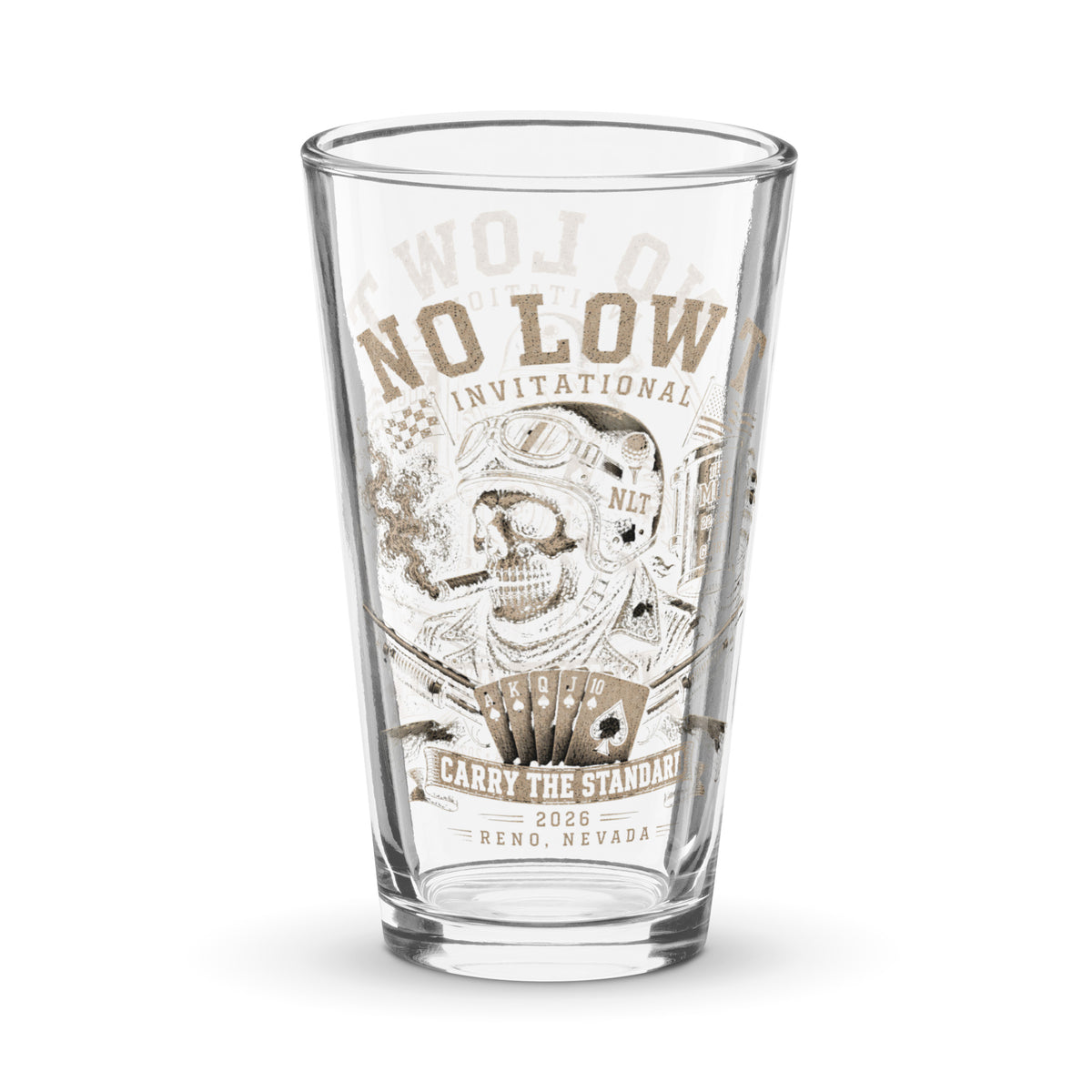 2026 NLT pint glass | white background product mockup