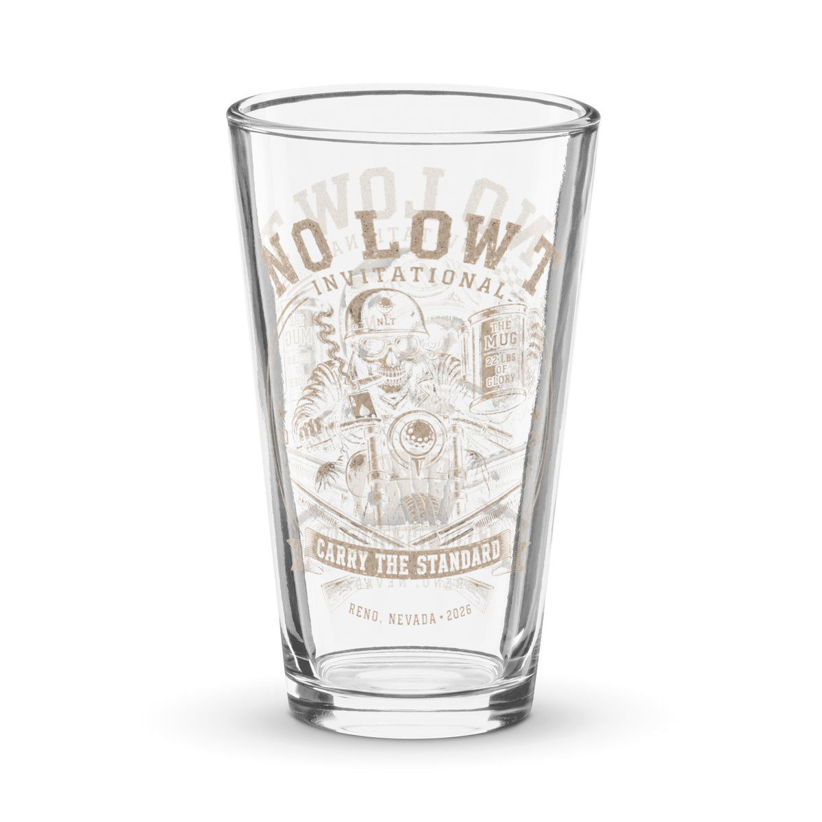 2026 NLT pint glass | white background product mockup